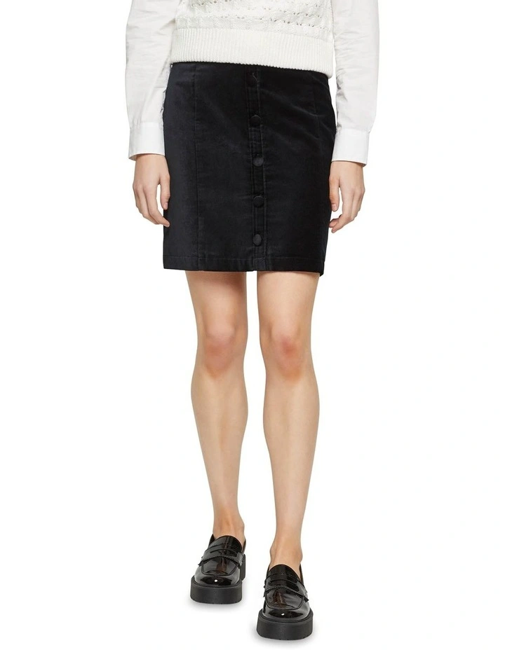 Anya Velvet Mini Skirt Black image 1