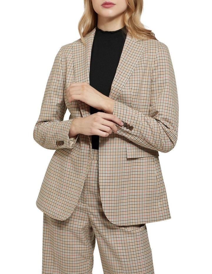 Lola Stretch Eco Checked Blazer Tan