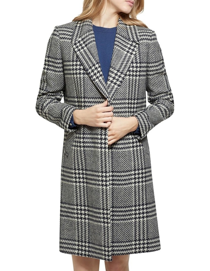 black and white buffalo check coat