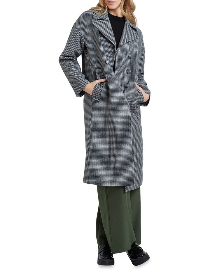 Celia Wool Rich Eco Textured Coat In Grey