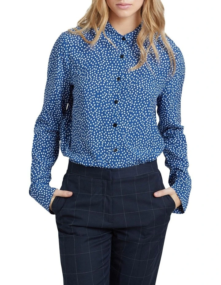 Poppy Spot Printed Shirt in Blue image 1