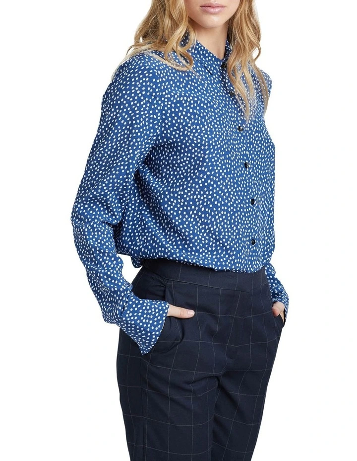 Poppy Spot Printed Shirt in Blue image 2