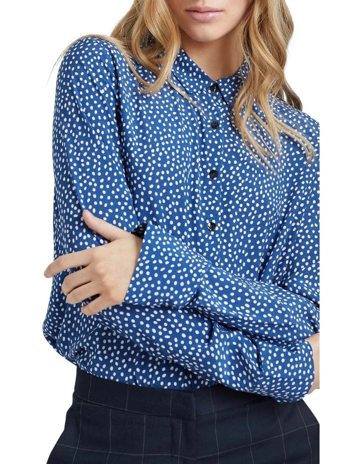 Poppy Spot Printed Shirt in Blue image 4