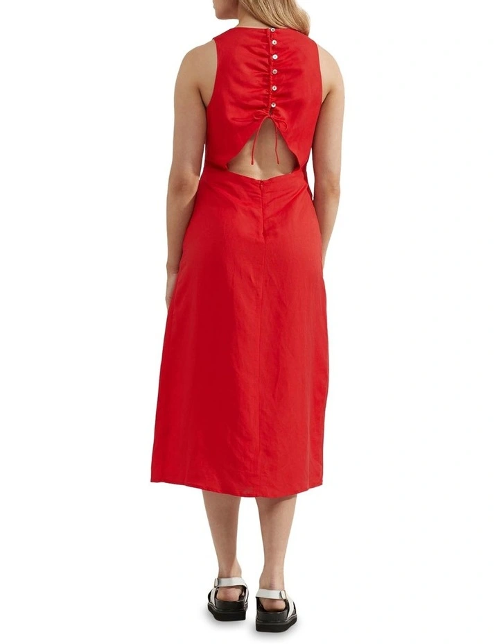 Charlotte Back Cutout Dress in Red image 3