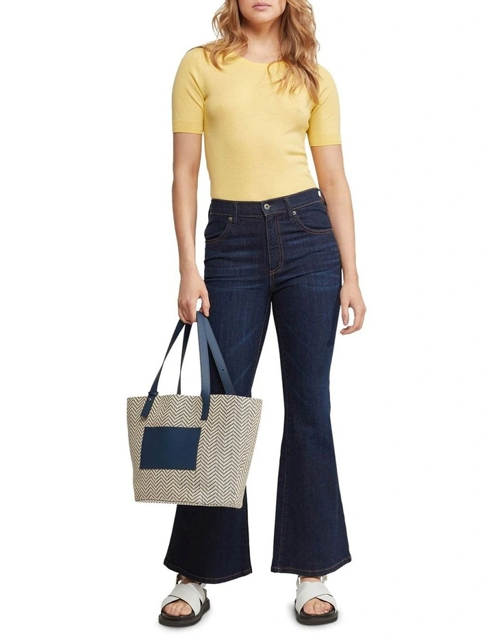 Grace Short Sleeve Cashmere Blend Knit in Butter Yellow image 5