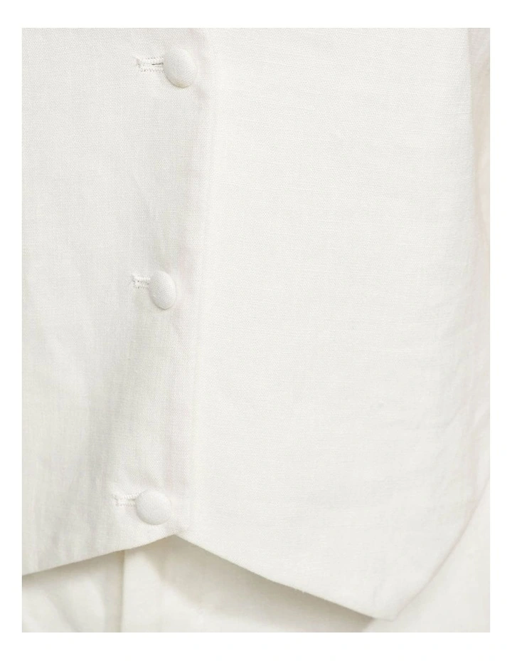 Vienna Linen Vest in Ivory image 6
