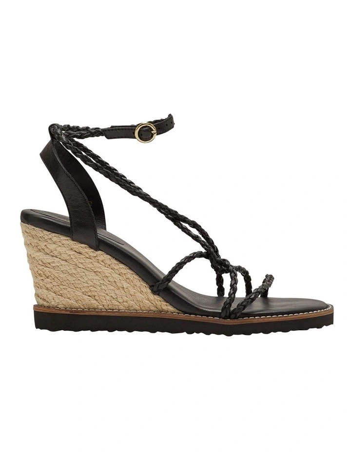 Clara Espadrille Wedge Shoes in Black image 1