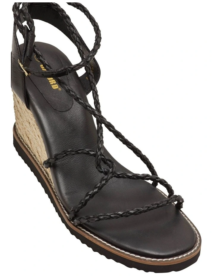 Clara Espadrille Wedge Shoes in Black image 3