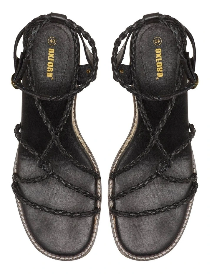 Clara Espadrille Wedge Shoes in Black image 5
