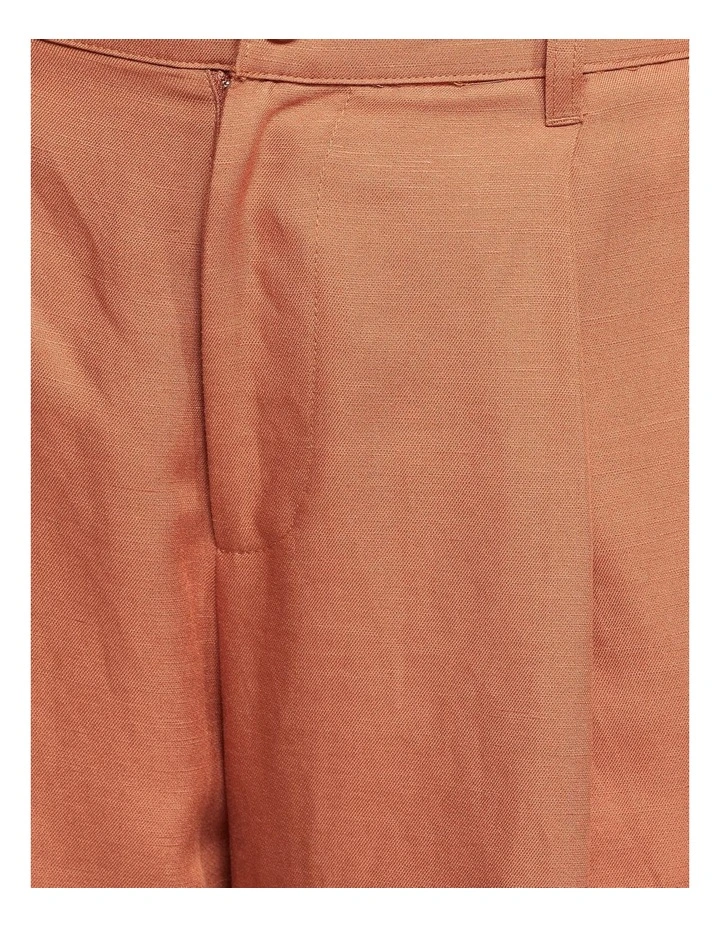 Bianca Linen Blend Wide Leg Pants in Brown image 6