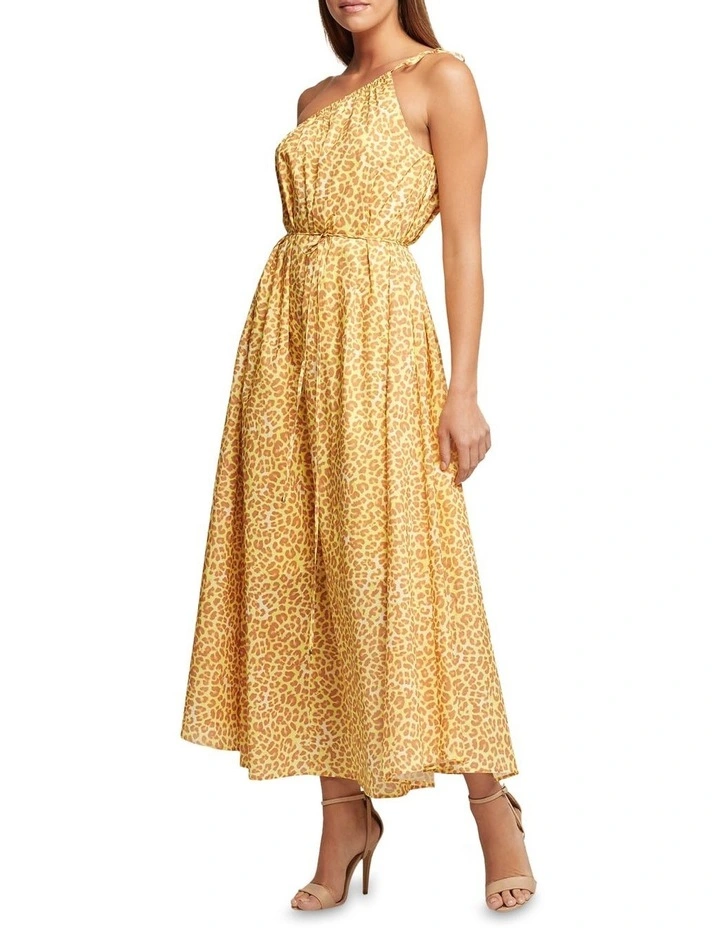 Tara Cotton Animal Print Dress in Yellow image 2