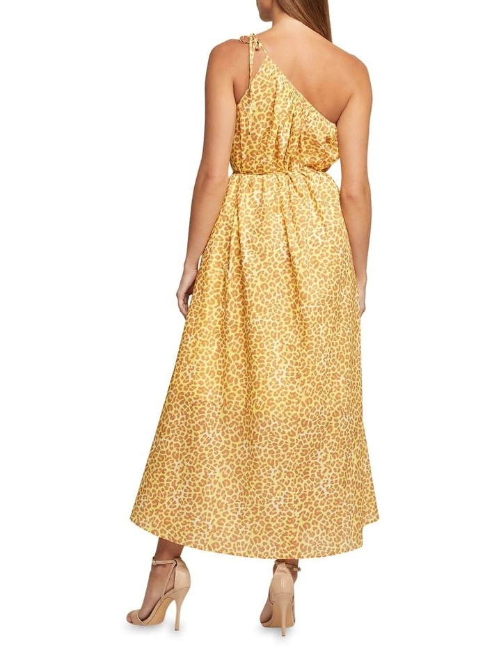 Tara Cotton Animal Print Dress in Yellow image 3