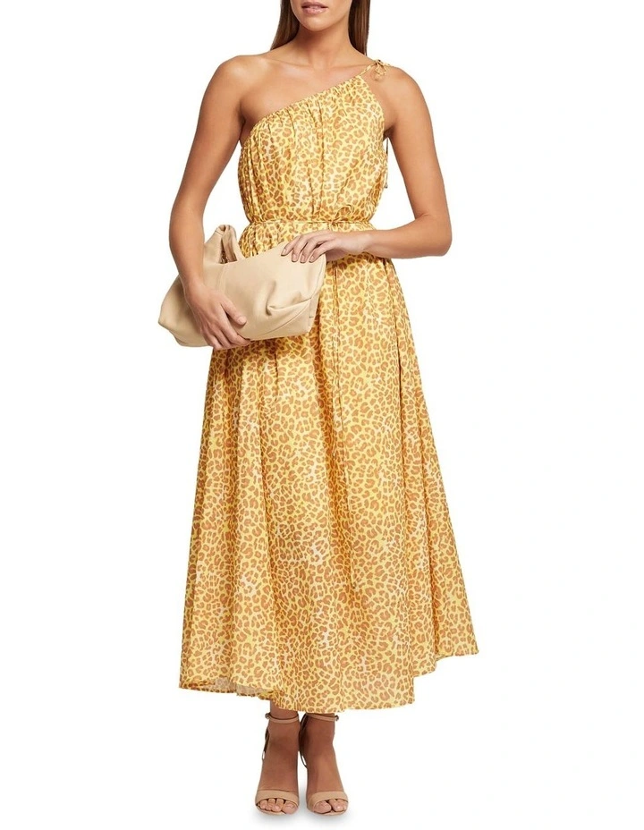 Tara Cotton Animal Print Dress in Yellow image 5