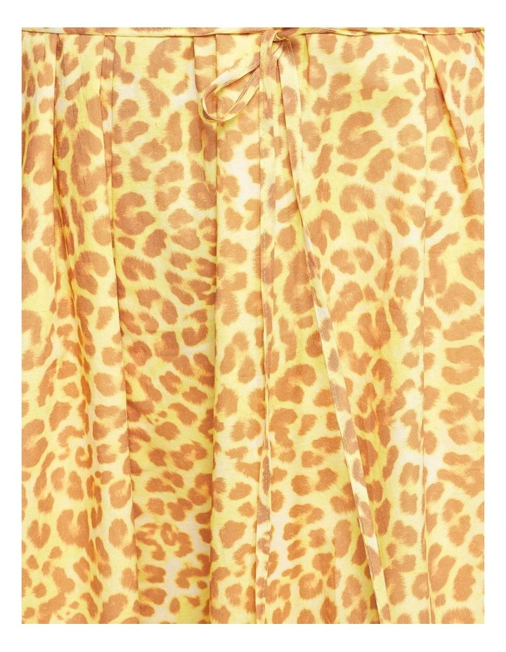 Tara Cotton Animal Print Dress in Yellow image 6