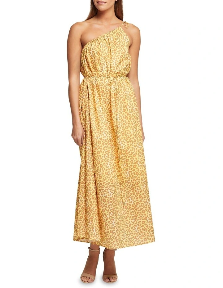 Tara Cotton Animal Print Dress in Yellow image 7