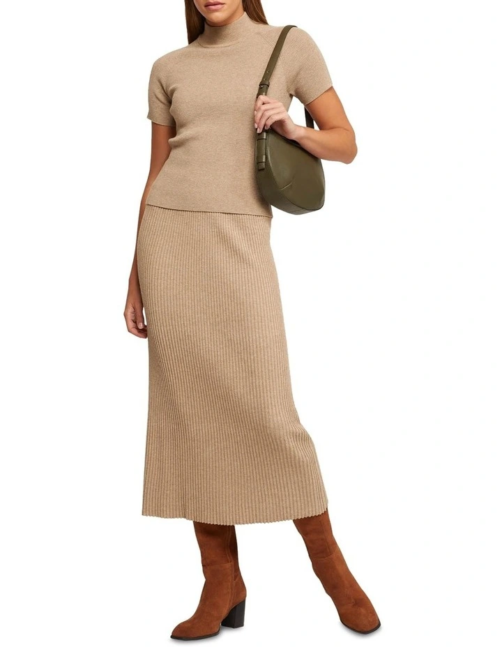 【NOT4NERD】Ashen Dawn Stripe Short Sleeve Knit (3色) Oxford Dawn Knitted Short Sleeve Top in Beige | MYER