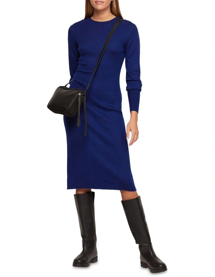 Nina Knitted Dress in Blue image 1