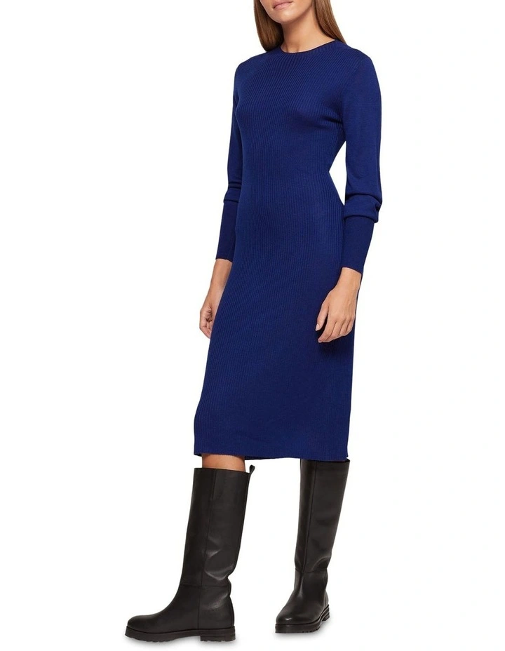 Nina Knitted Dress in Blue image 2