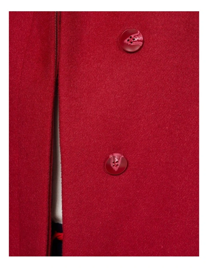 Olive Wool Rich Coat in Red image 6