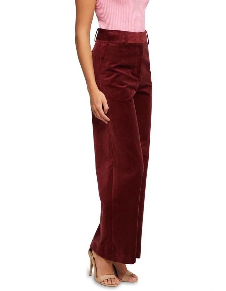 Lydia Velvet Trousers in Port image 2