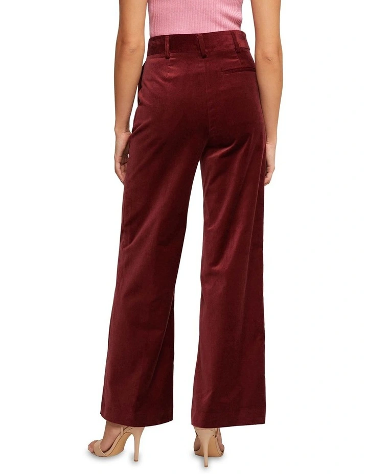 Lydia Velvet Trousers in Port image 3