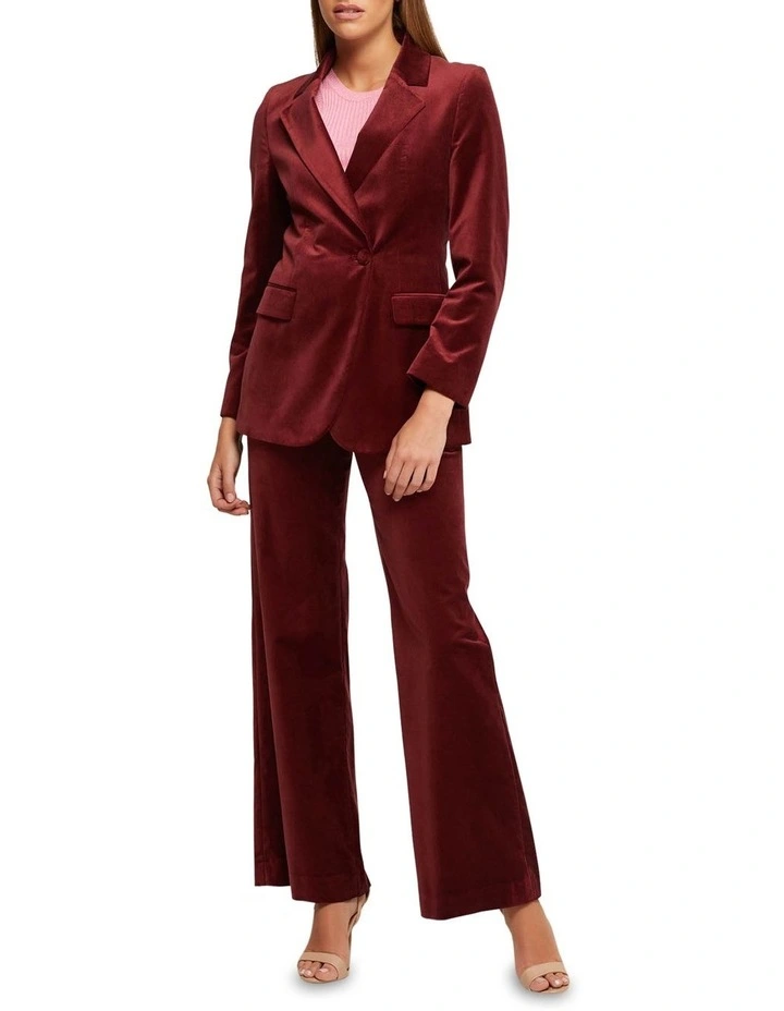 Lydia Velvet Trousers in Port image 5