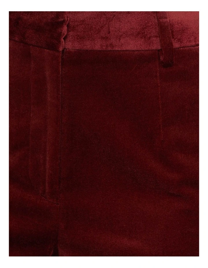 Lydia Velvet Trousers in Port image 6
