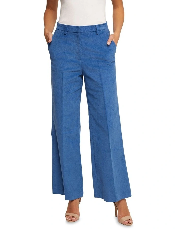 Jennifer Corduroy Wide Leg Trousers in Blue image 1