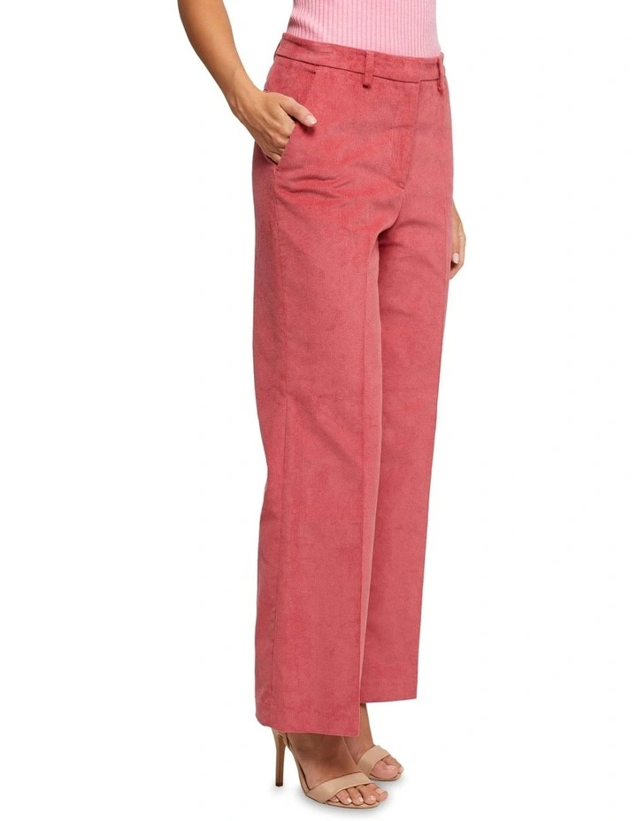 Jennifer Corduroy Wide Leg Trousers in Pink image 2