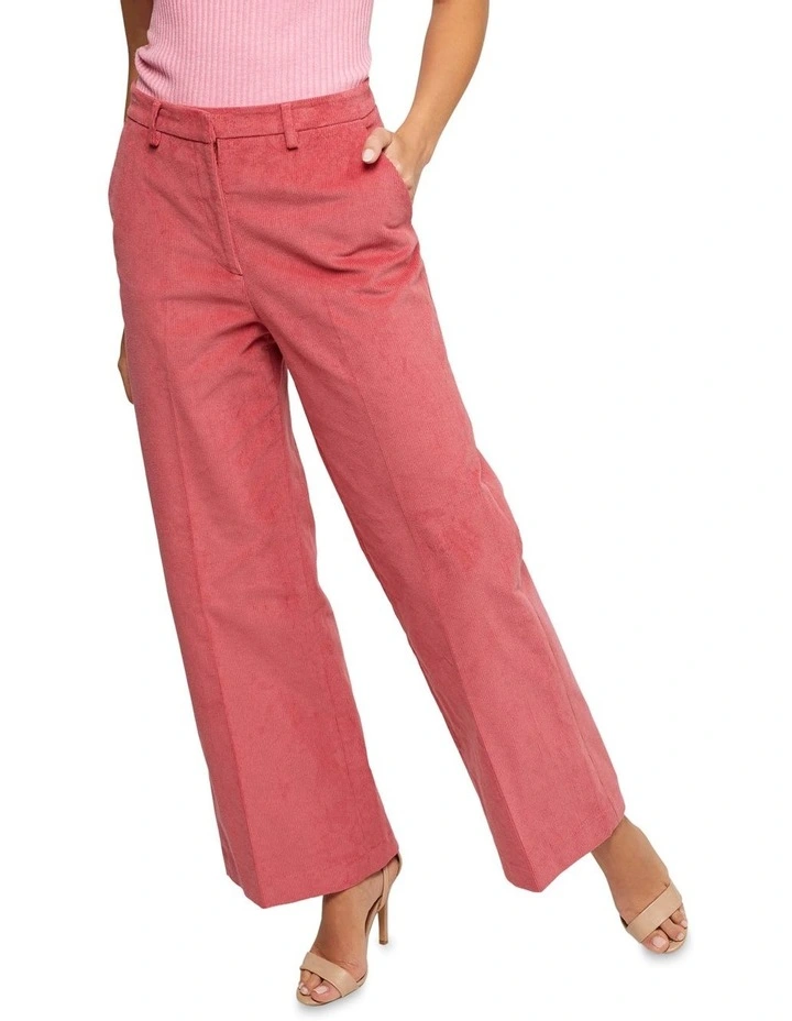 Jennifer Corduroy Wide Leg Trousers in Pink image 4
