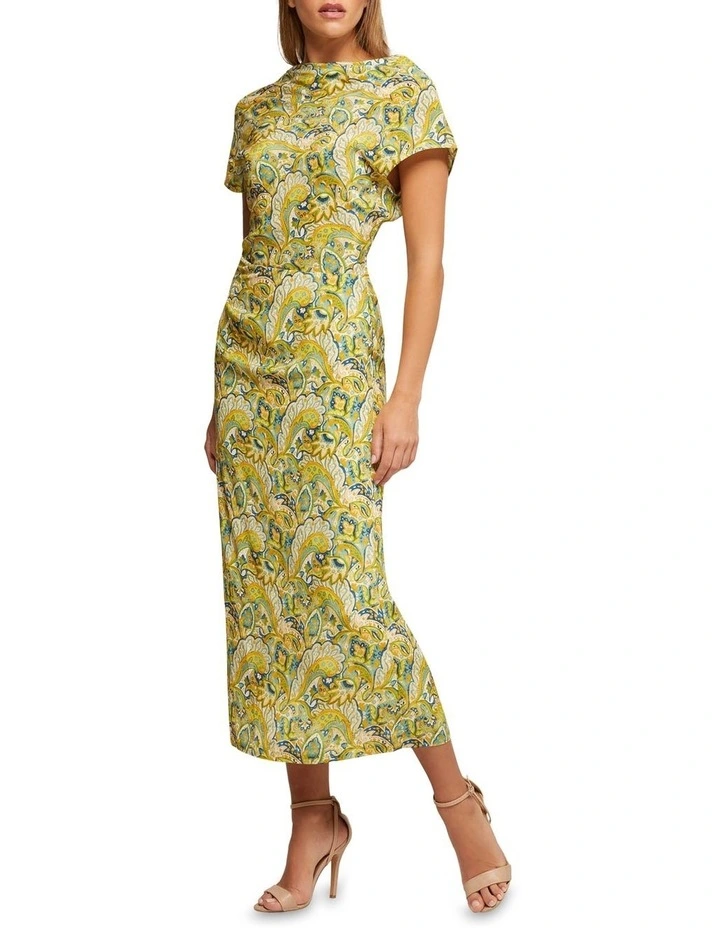 Victoria Printed Dress in Yellow image 2