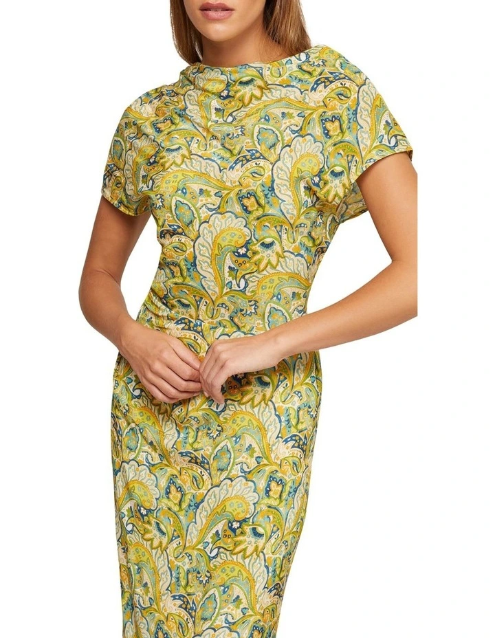 Victoria Printed Dress in Yellow image 4