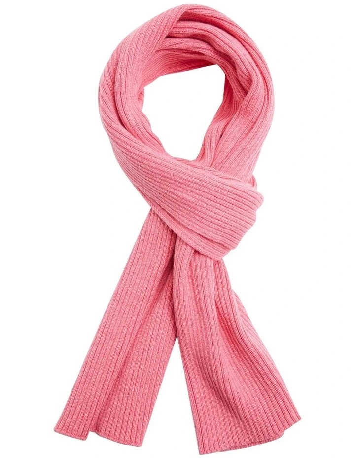 Celine Rib Knit Scarf in Pink image 1