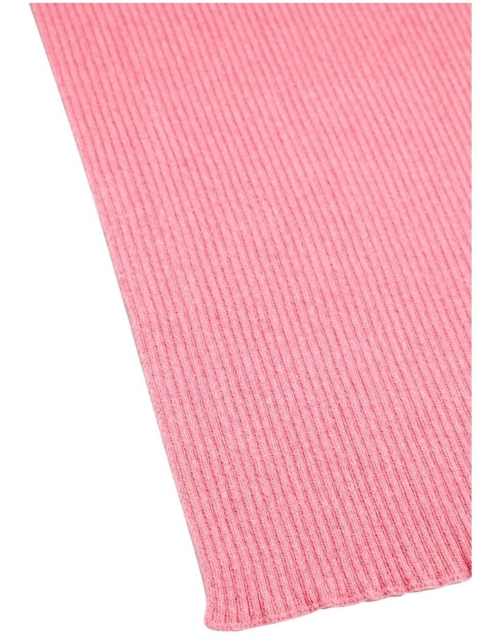 Celine Rib Knit Scarf in Pink image 2