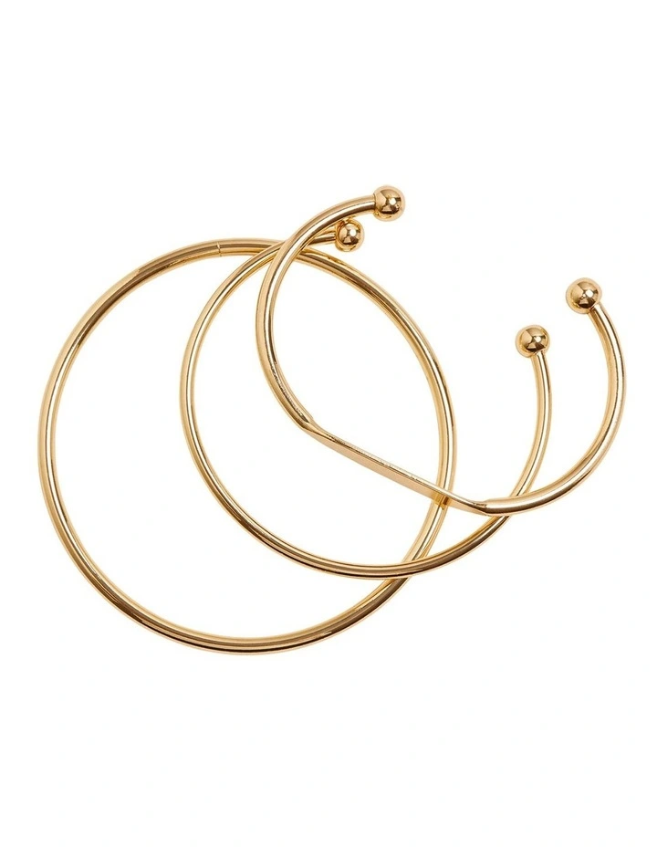 Zara Triple Bangle Set in Gold image 1