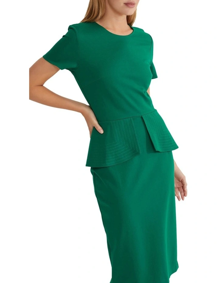 Oxford Irena Peplum Ponti Dress in Green | MYER Oxford Irena Peplum Ponti Dress in Green | MYER