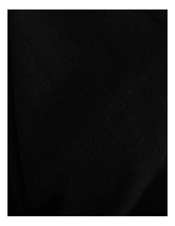 Francesca V-Neck Rib Knitted Dress in Black image 6