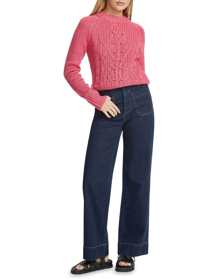 Jesse Donegal Cable Knit Top in Pink image 1