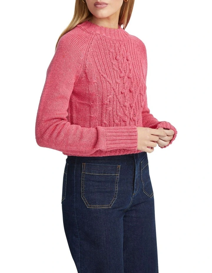 Jesse Donegal Cable Knit Top in Pink image 2