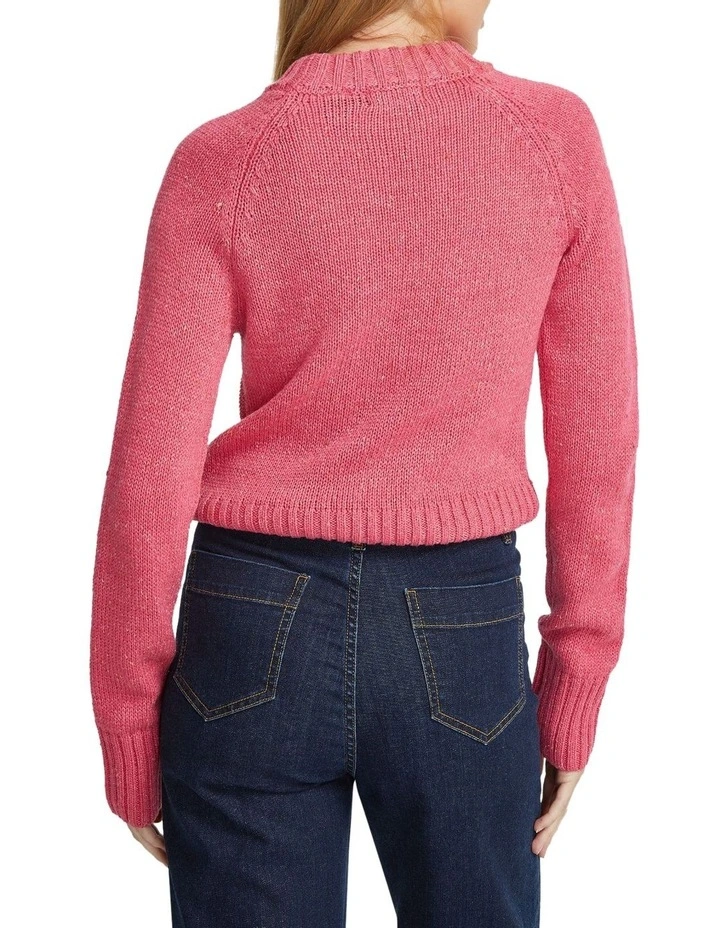 Jesse Donegal Cable Knit Top in Pink image 3