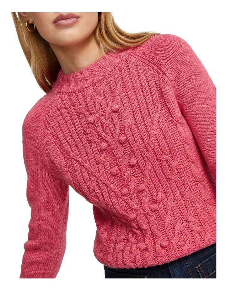 Jesse Donegal Cable Knit Top in Pink image 4