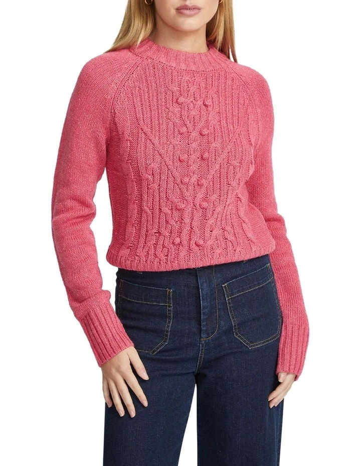Jesse Donegal Cable Knit Top in Pink image 5
