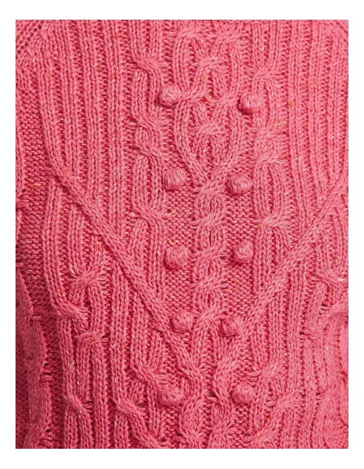 Jesse Donegal Cable Knit Top in Pink image 6