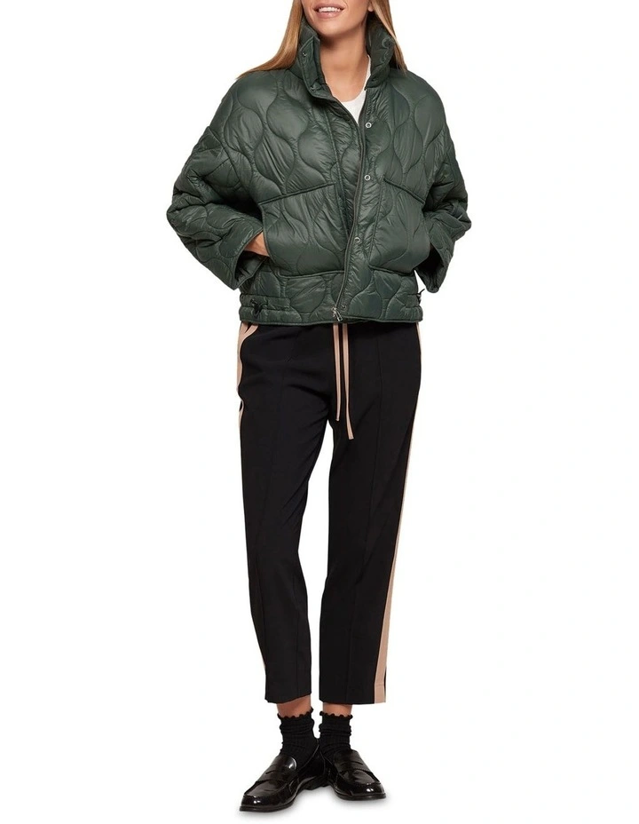 Nina Eco Filling Quilted Puffer Jacket in Green image 1