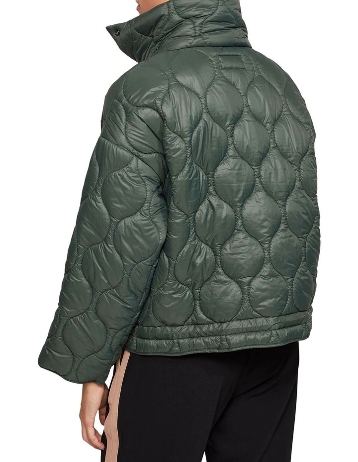 Nina Eco Filling Quilted Puffer Jacket in Green image 3