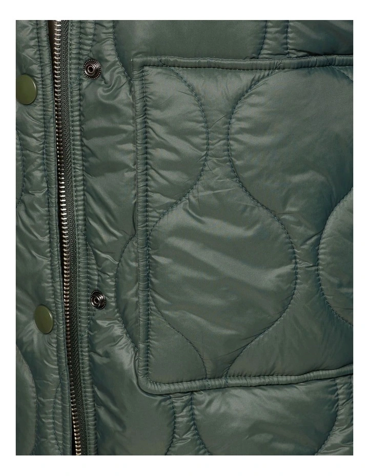 Nina Eco Filling Quilted Puffer Jacket in Green image 6