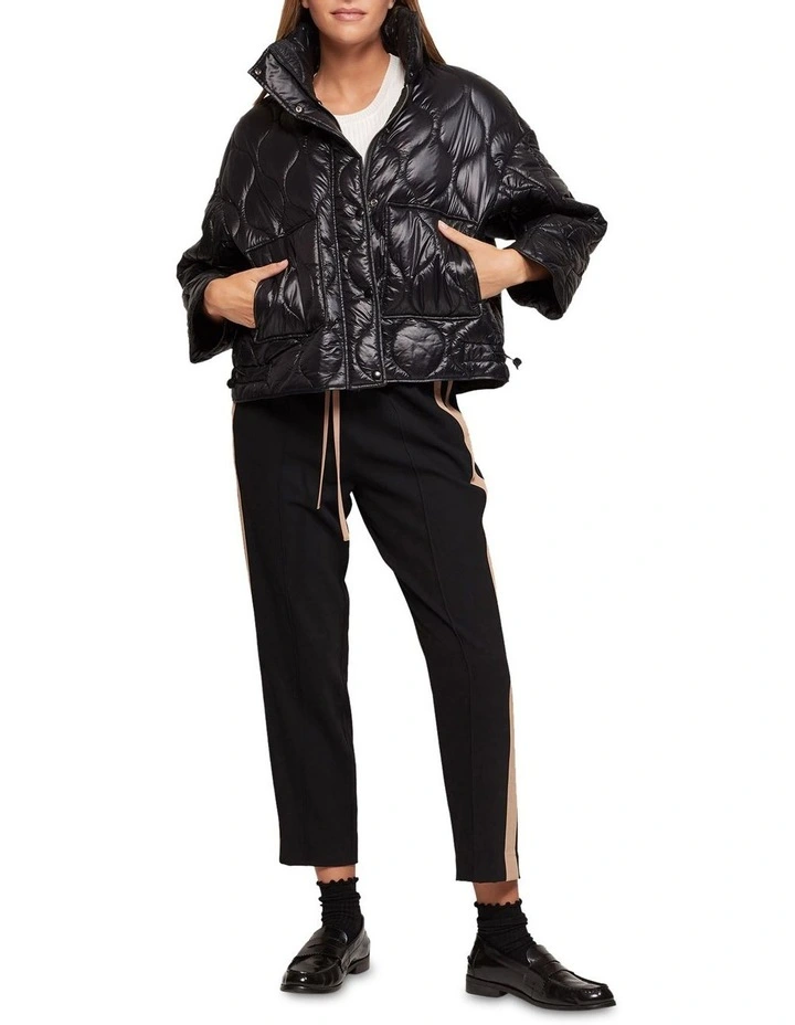 Nina Eco Filling Quilted Puffer Jacket in Black image 1