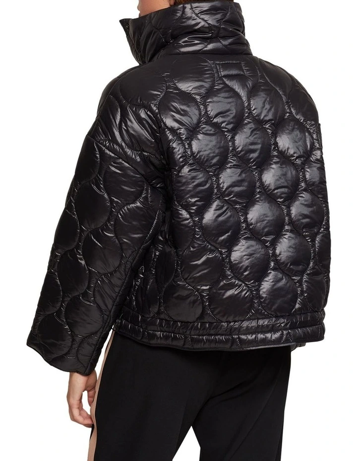 Nina Eco Filling Quilted Puffer Jacket in Black image 3