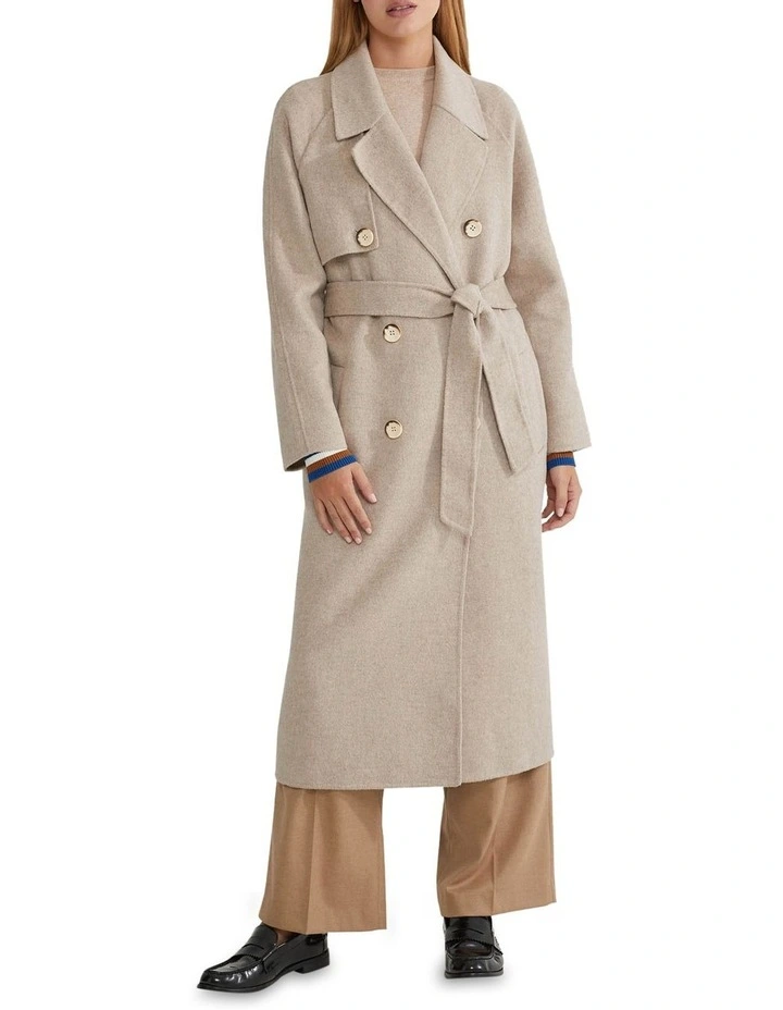 Pheobe Wool Rich Trench Coat in Camel image 1