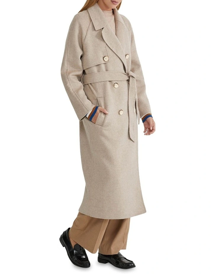 Pheobe Wool Rich Trench Coat in Camel image 2